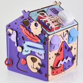 Бизиборд Домик Я играю 31х25 см со светом, фиолетовый