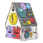 Бизиборд Домик Все в одном 30х30х45 см со светом