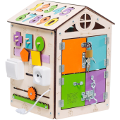 Развивающий Бизиборд домик со светом  35х25 см