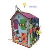 Дом-ночник со светом и мягким бизибордом 30х30х40 см