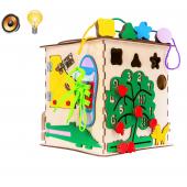 Бизикуб развивающий с подсветкой 25х25 см