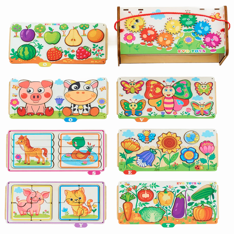 Сортер развивающий Умный комодик - На ферме, фигуры вкладыши фото