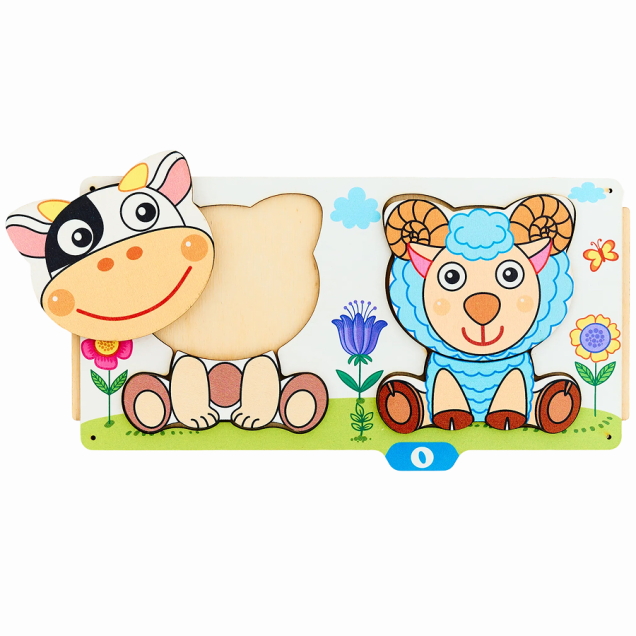Сортер развивающий Умный комодик - На ферме, фигуры вкладыши