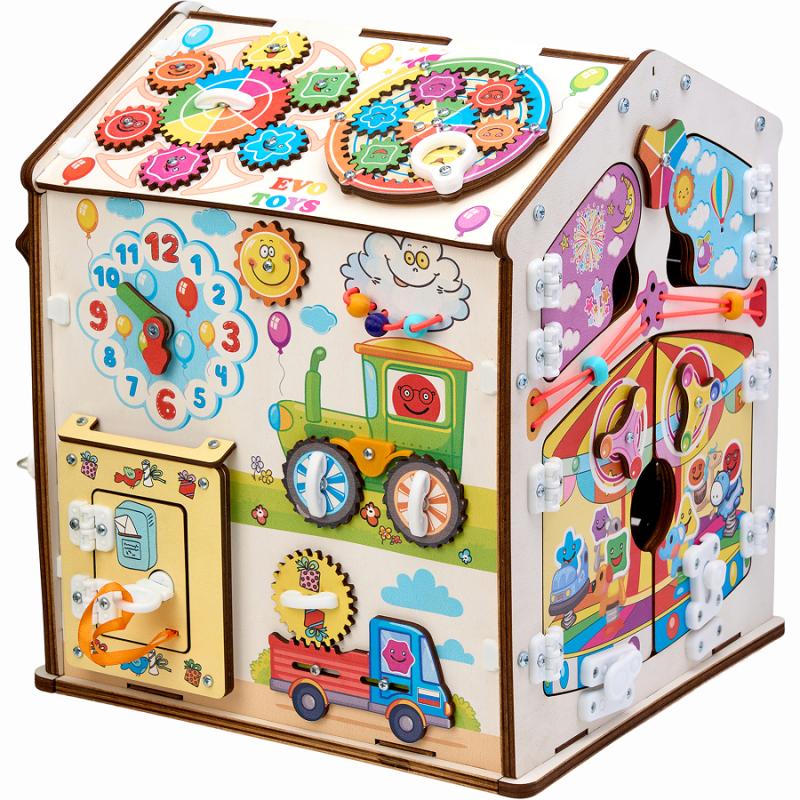 Бизиборд домик Карусель 30х35 см со светом фото