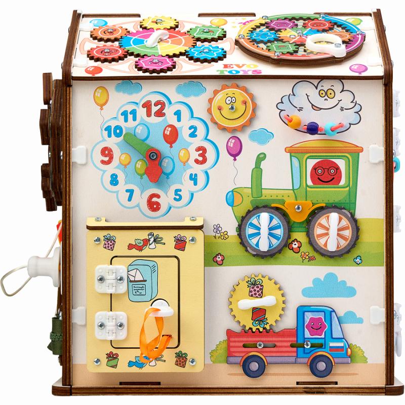 Бизиборд домик Карусель 30х35 см со светом фото