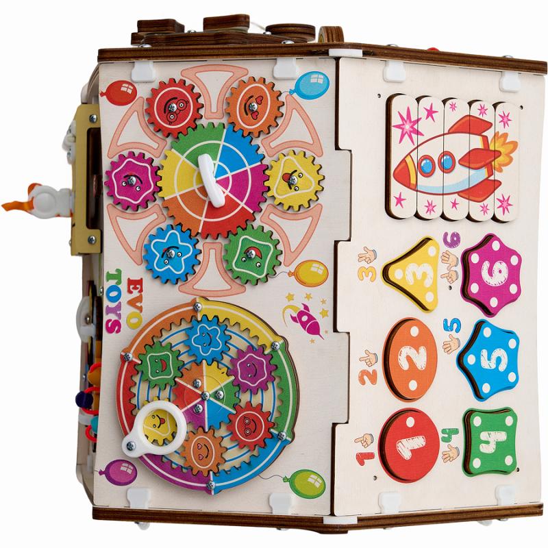 Бизиборд домик Карусель 30х35 см со светом фото