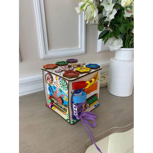 Бизиборд кубик Смайлики на дне рождения