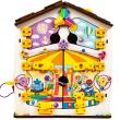 Бизиборд дом развивающий Смайлики на карусели 30х35 см фотографии