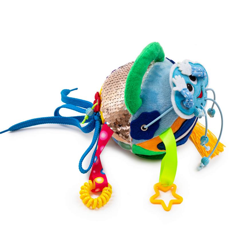 Мягкий бизиборд мячик Лягушонок мини фото