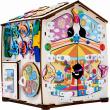 Бизиборд домик развивающий Смайлики на аттракционе со светом фото