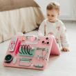 Бизиборд двусторонний мини розовый со светом,  40х30 см  фотографии