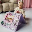 Бизиборд двусторонний мини сиреневый со светом,  40х30 см  фотографии