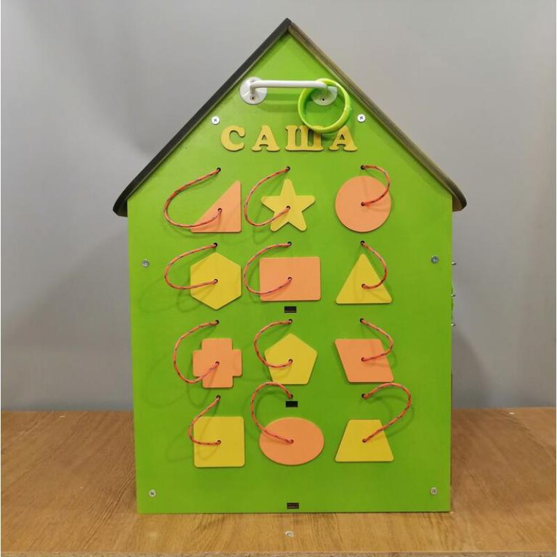 Бизиборд Домик 60х40 см со светом салатовый фото