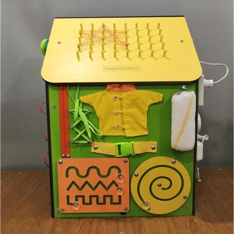 Бизиборд Домик 60х40 см со светом салатовый фото