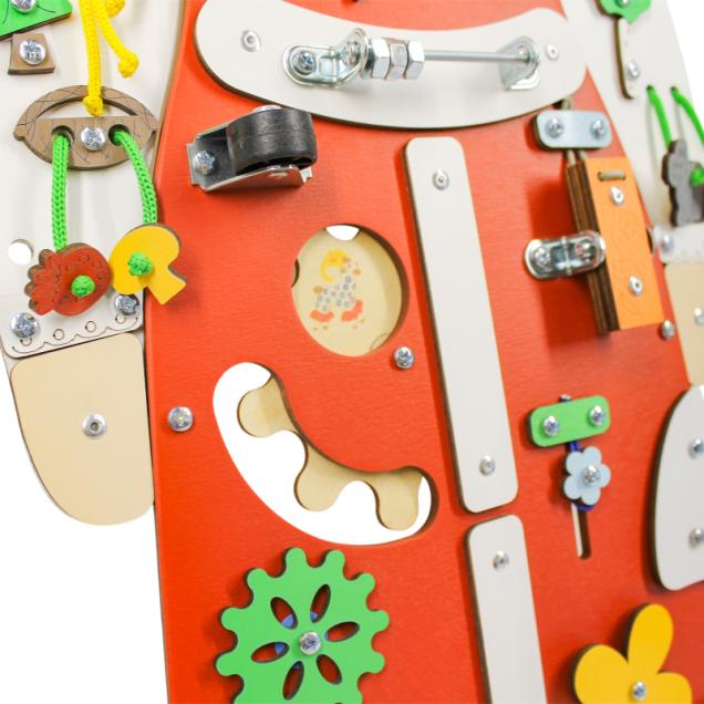 Бизиборд Алёнушка в русском народном костюме, развивающая панель