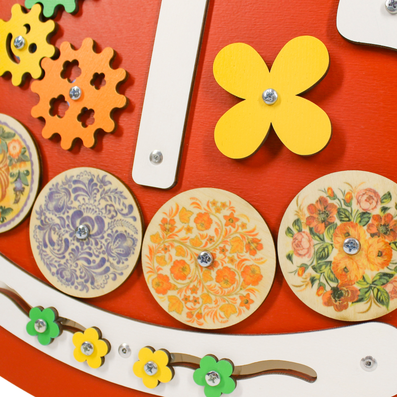 Бизиборд Алёнушка в русском народном костюме, развивающая панель фото