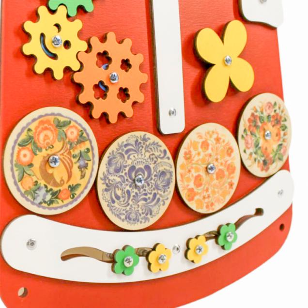 Бизиборд Алёнушка в русском народном костюме, развивающая панель