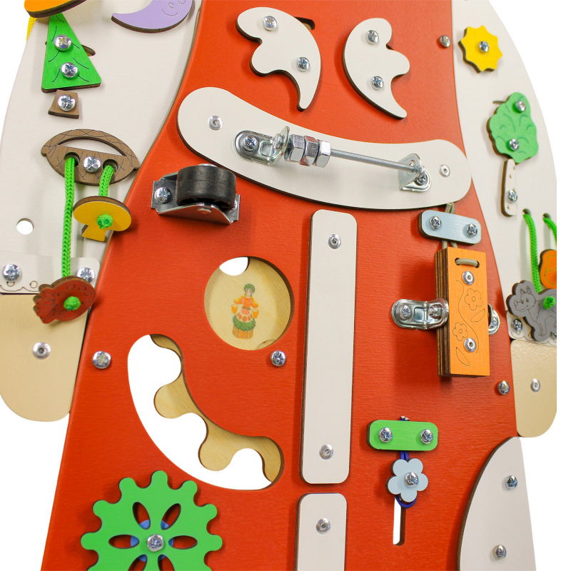 Бизиборд Алёнушка в русском народном костюме, развивающая панель фото