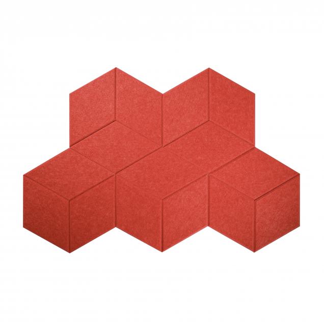 Панели для стен из ЭКО-войлока MyMatto - Ромб красный