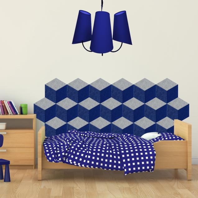 Шумопоглощающие панели для детской комнаты MyMatto - Ромб голубой