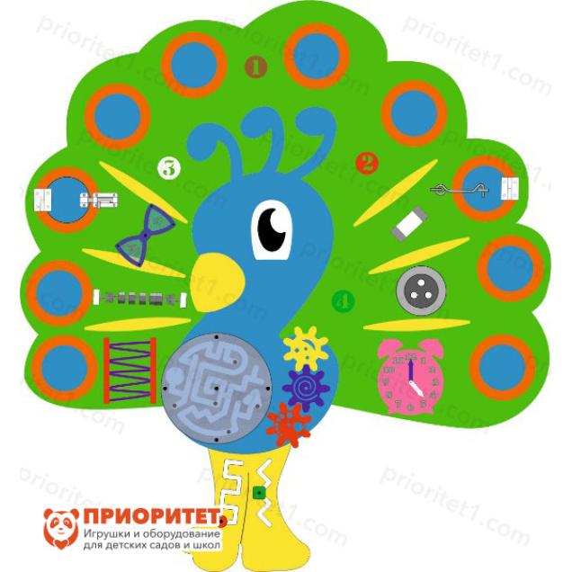 Бизиборд Яркий павлин
