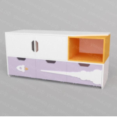 Детский стеллаж с выкатными тумбами Космос