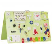 Бизиборд Премиум с магнитно-меловой доской Фисташка 60х90 см