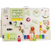 Бизиборд Премиум с магнитно-меловой доской Крем-Брюле 60х90 см