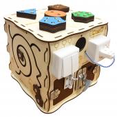 Развивающая игрушка БИЗИКУБ 25х25х25 см (5 бизибордов в 1)