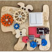 Развивающая доска Бизиборд "Собака" 24х24 см