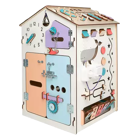 Бизиборд Домик с китом 40х40х60 см со светом