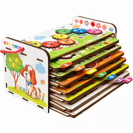 Сортер развивающий Умный комодик - На ферме, фигуры вкладыши