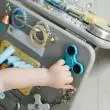 Бизиборд двусторонний мини серый со светом,  40х30 см  фотографии