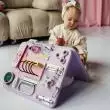 Бизиборд двусторонний мини сиреневый со светом,  40х30 см  фотографии