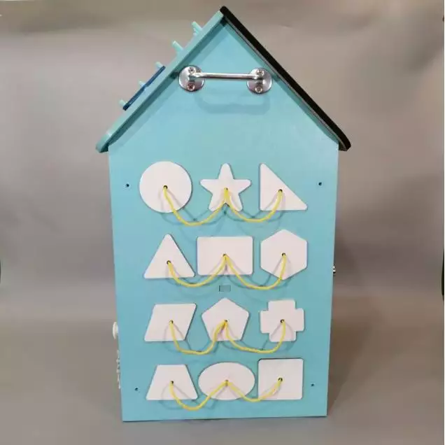 Бизиборд Домик 50х30 см со светом мятный