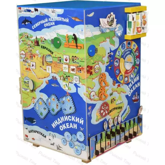 Бизи-тумба дидактическая деревянная Занимательная география