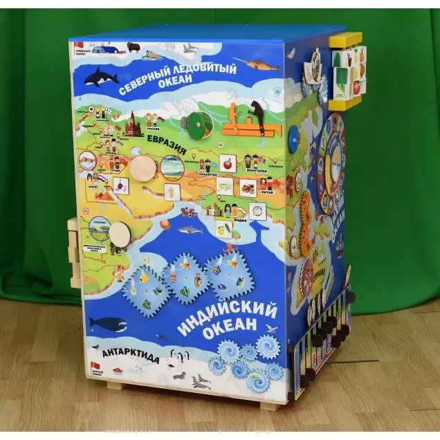 Бизи-тумба дидактическая деревянная Занимательная география