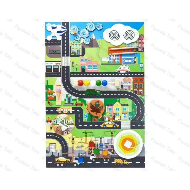 Дидактическая настенная панель / Бизиборд Город. Детский сад