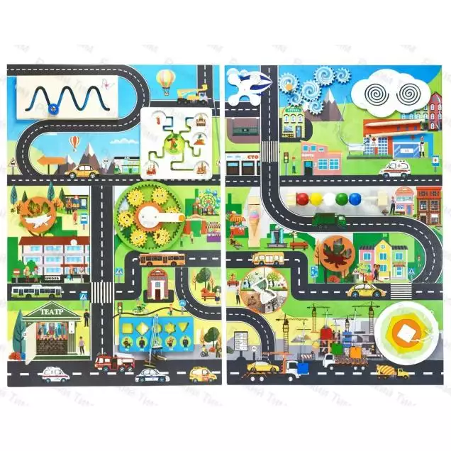 Комплект дидактических настенных панелей / Бизиборд Городская среда