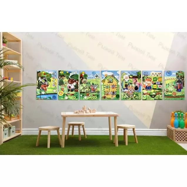 Комплект дидактических настенных панелей / Бизибордов Сказки