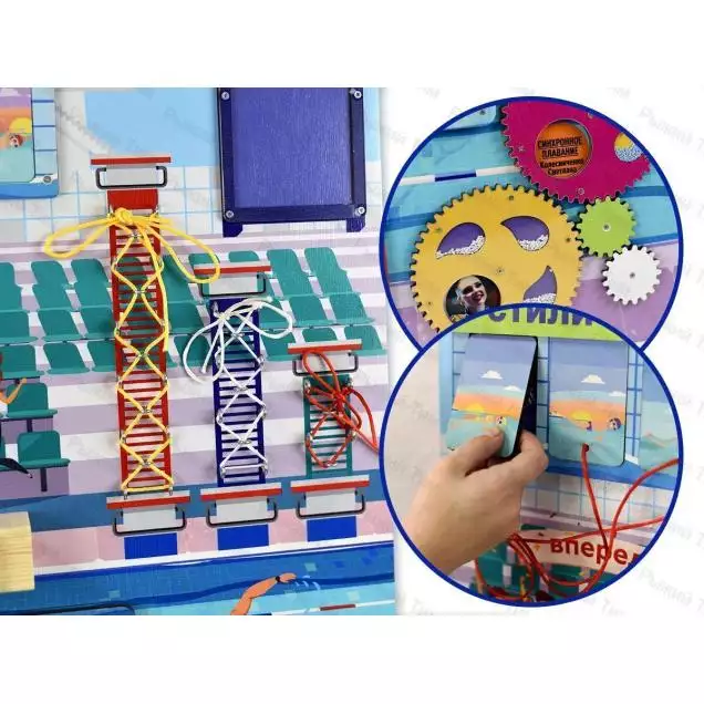 Дидактическая настенная панель / бизиборд Водные виды спорта