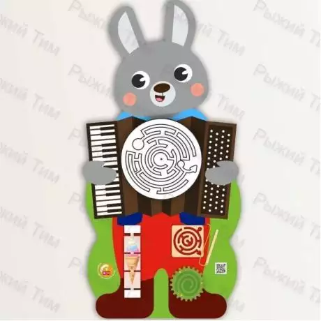 Дидактическая панель бизиборд - Зайчик