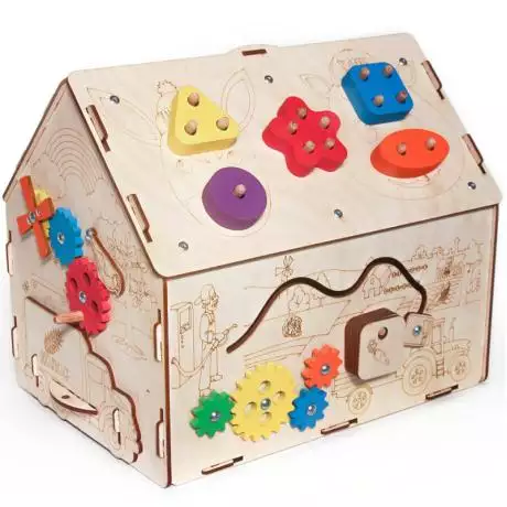 Бизиборд дом для творчества - Ферма 36х28х31 см